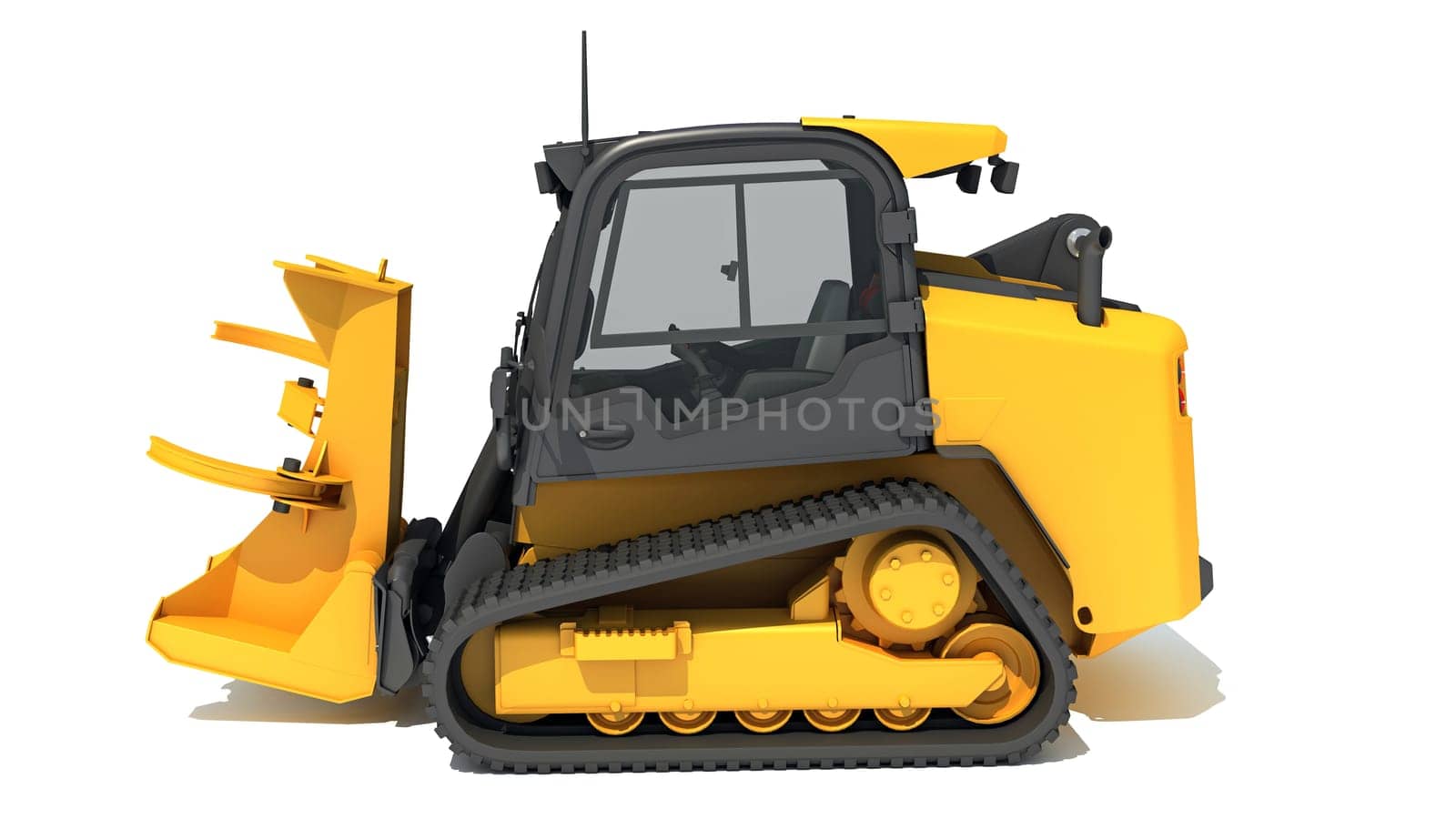Skid Steer Loader 3D rendering model on white background