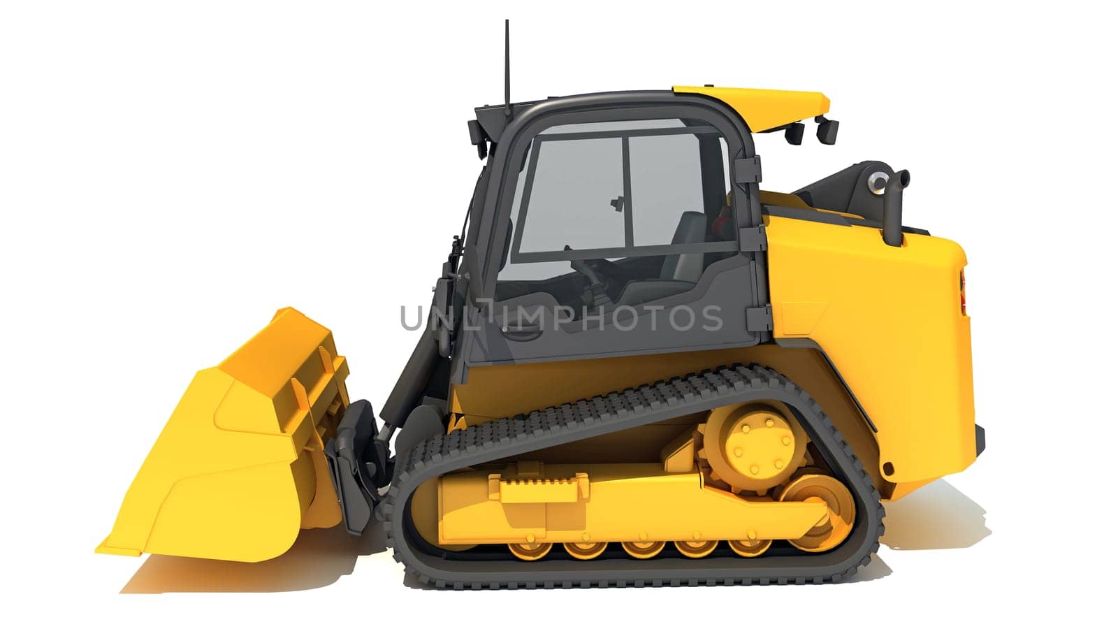 Skid Steer Loader 3D rendering model on white background