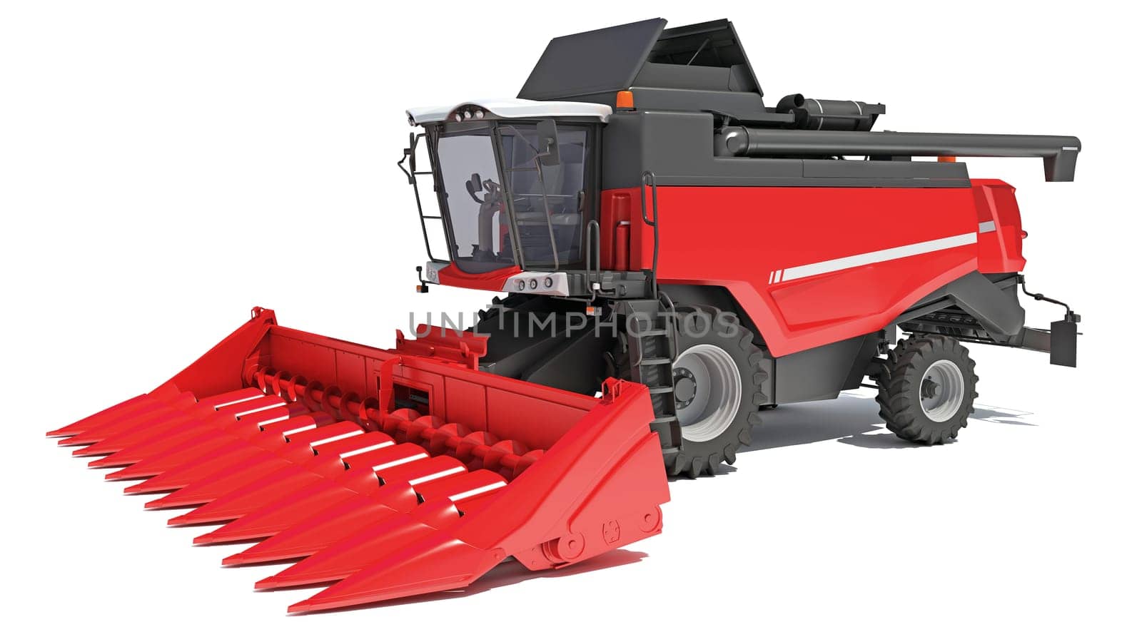 Combine Harvester 3D rendering model on white background