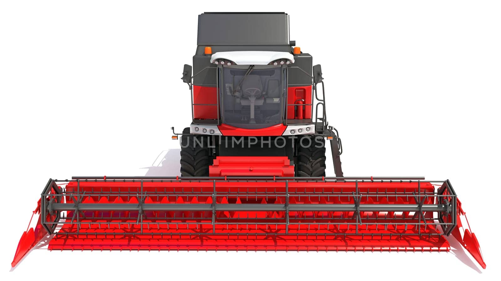 Combine Harvester 3D rendering model on white background