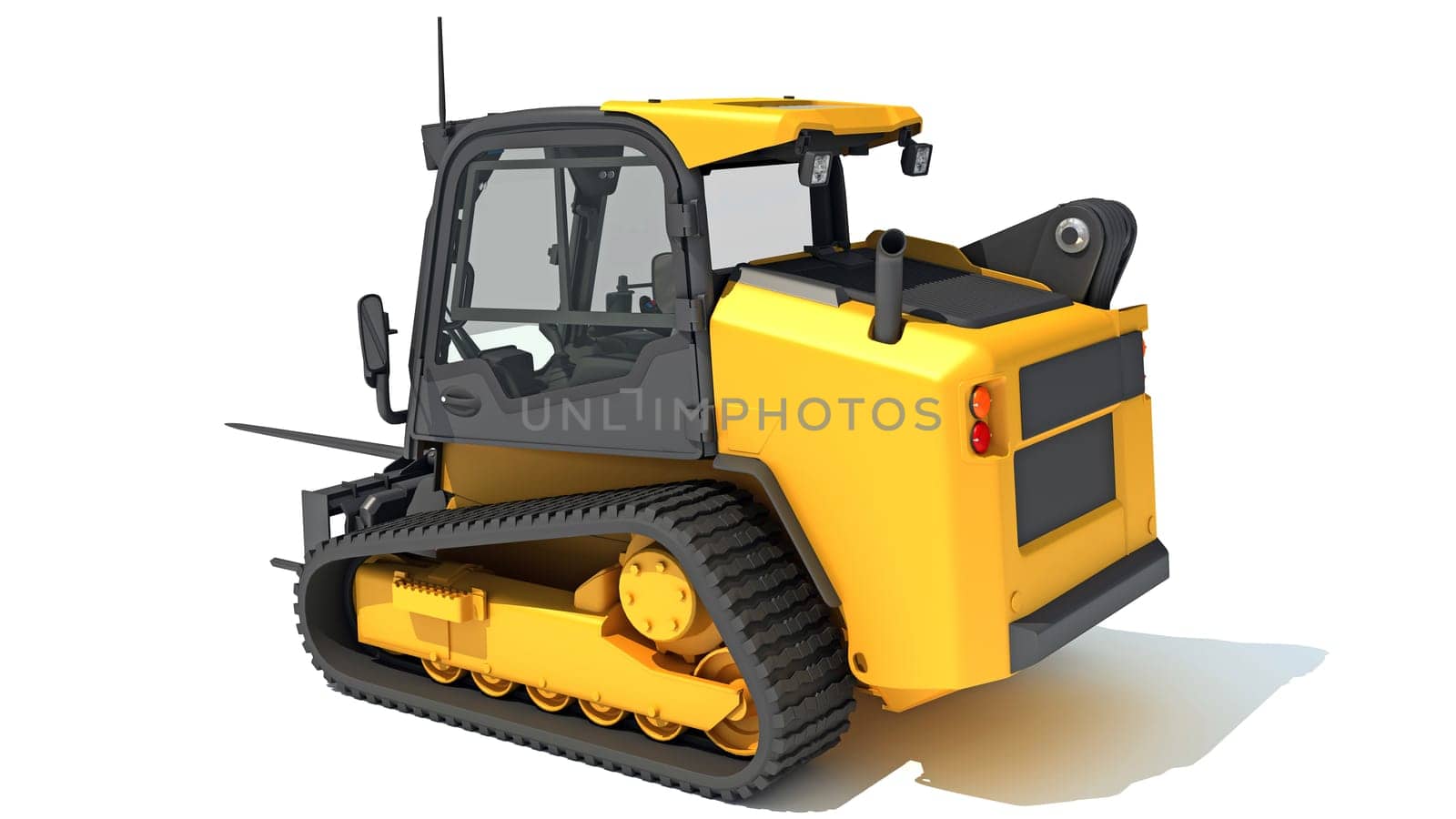 Skid Steer Loader 3D rendering model on white background