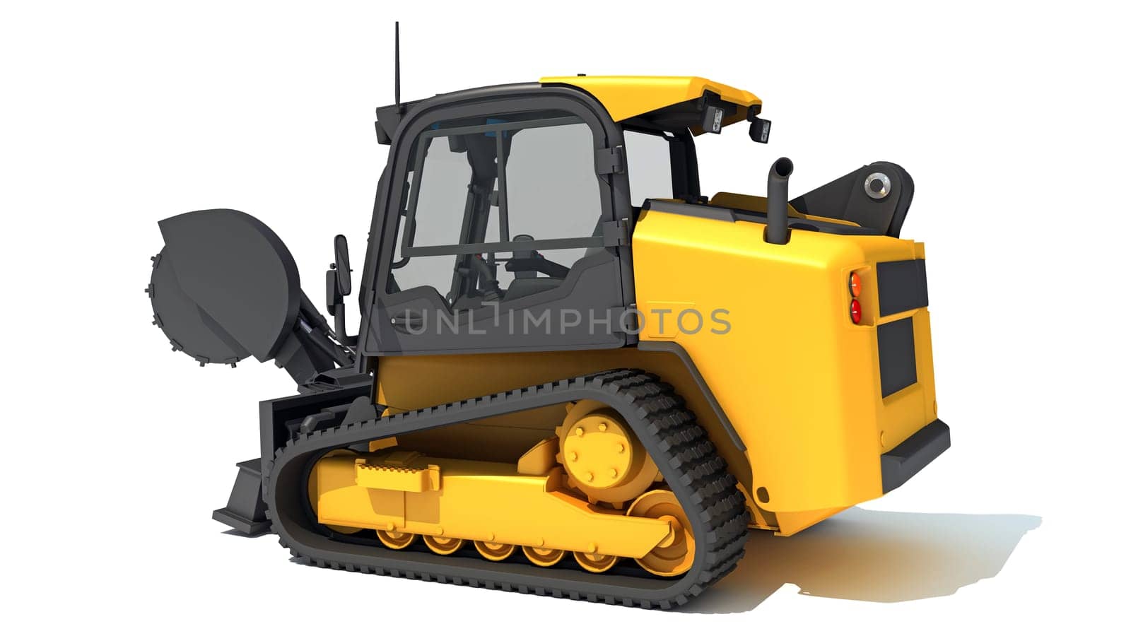 Skid Steer Loader 3D rendering model on white background