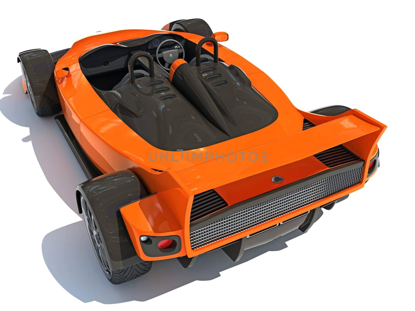 Race Car 3D rendering model on white background
