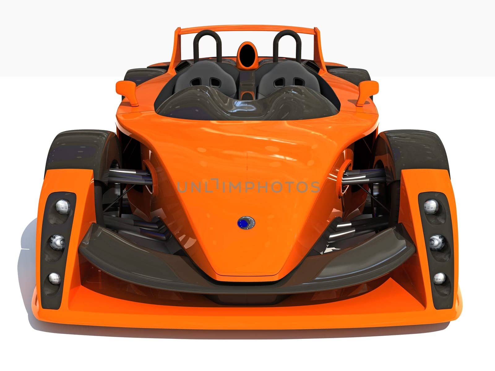 Race Car 3D rendering model on white background