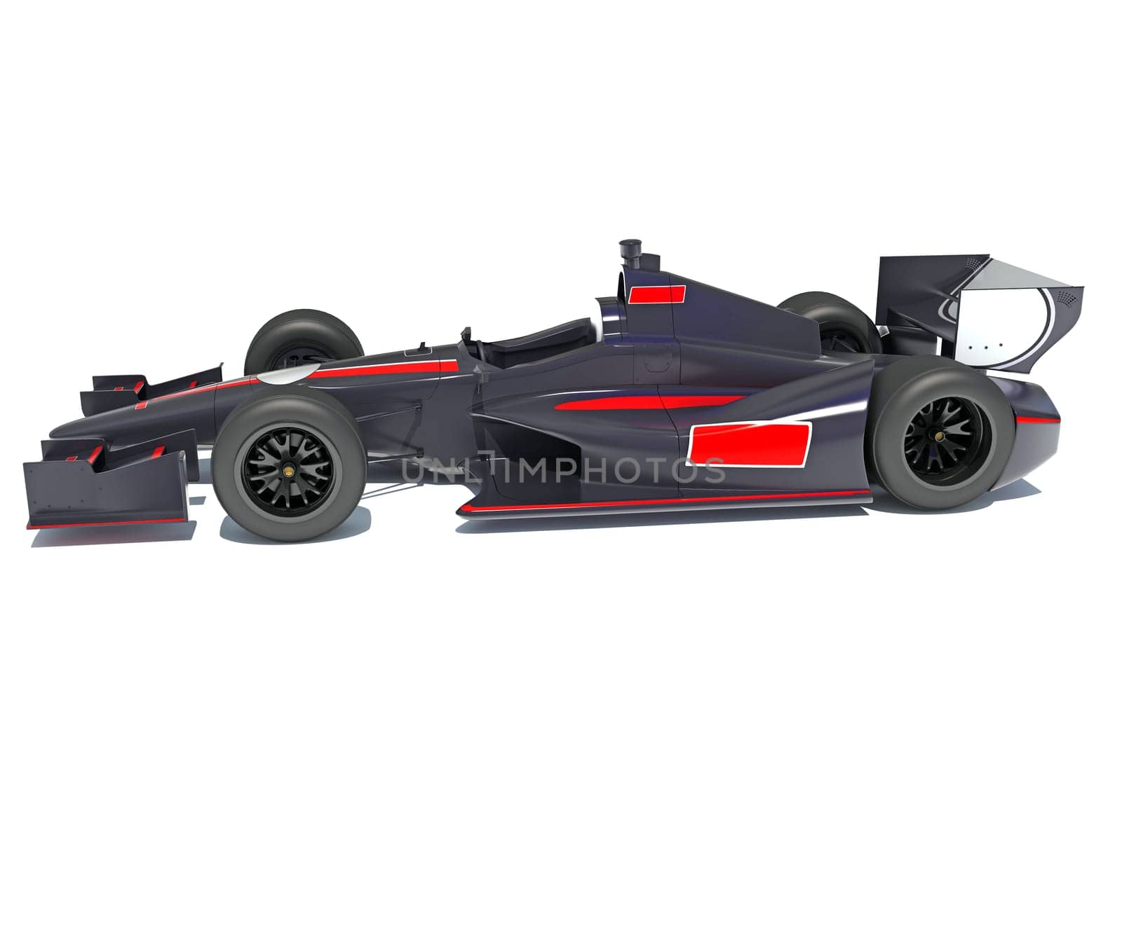 Race Car 3D rendering model on white background