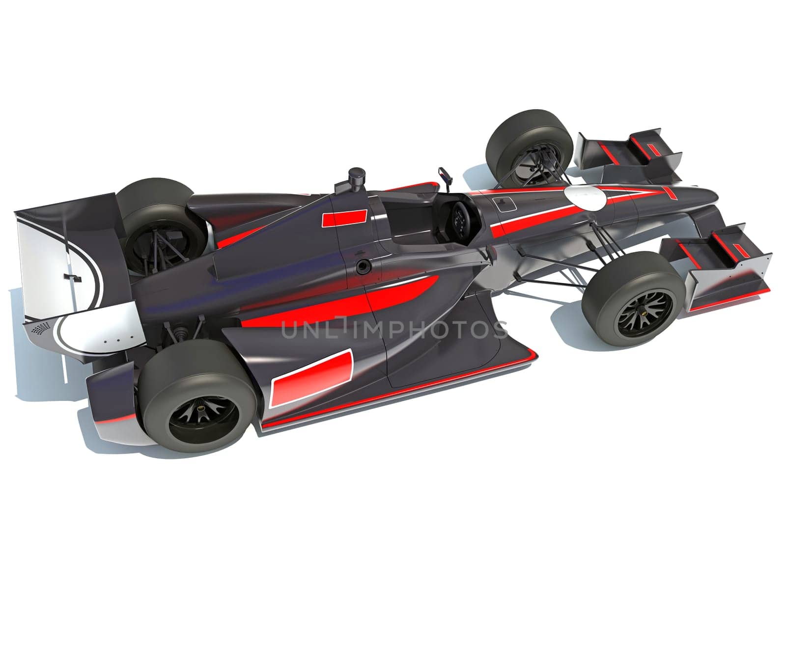 Race Car 3D rendering model on white background
