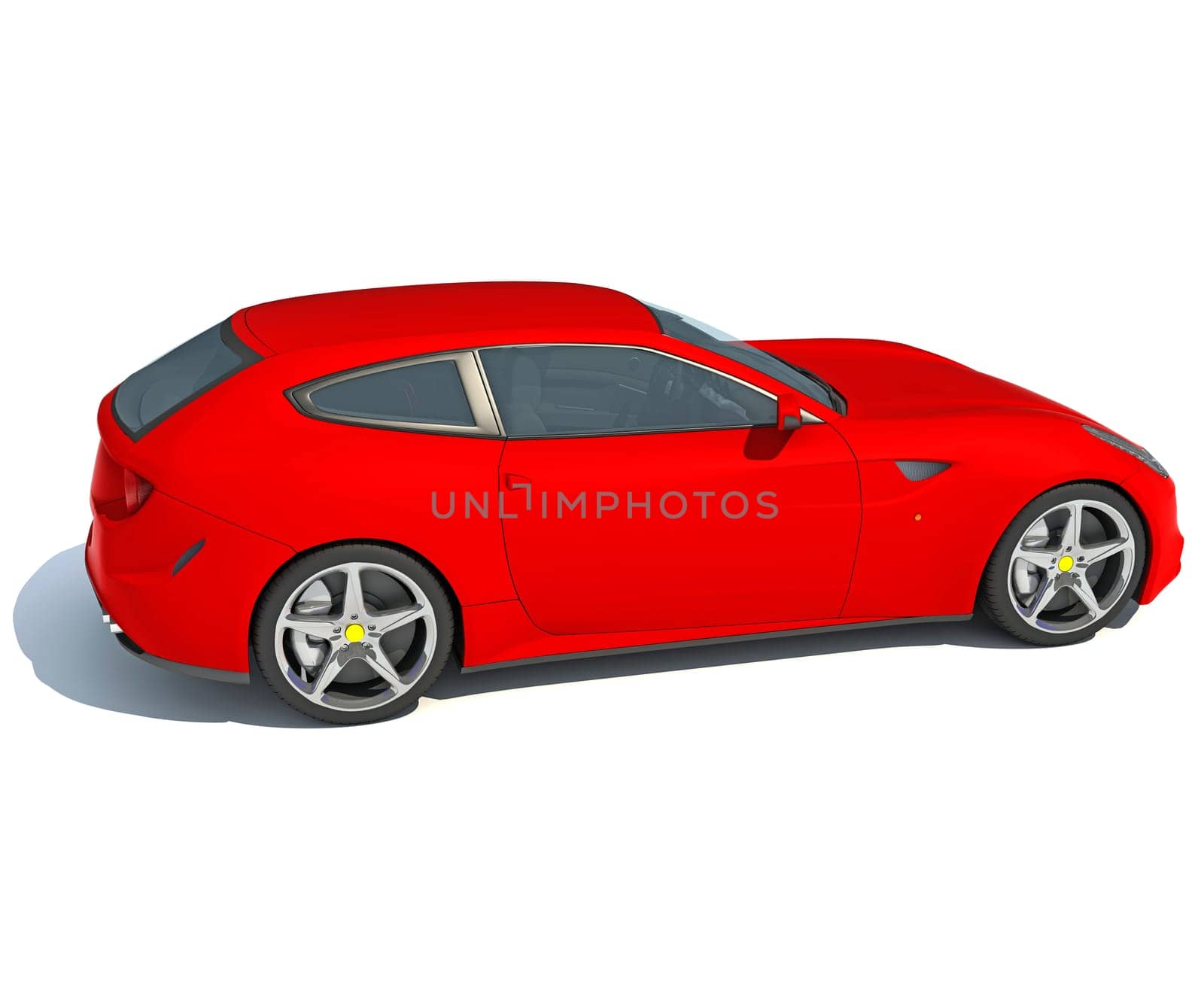 Race Car 3D rendering model on white background