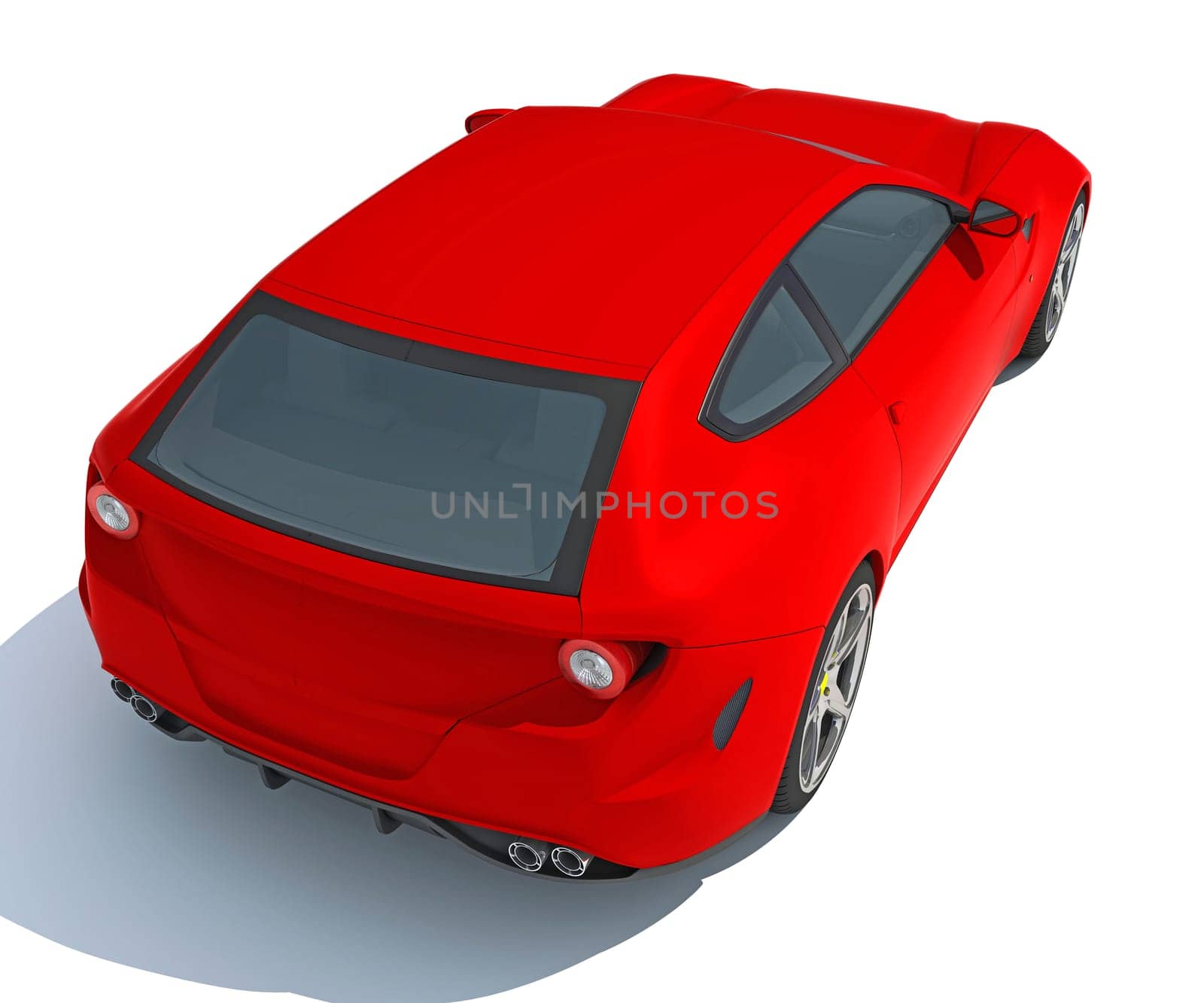 Race Car 3D rendering model on white background