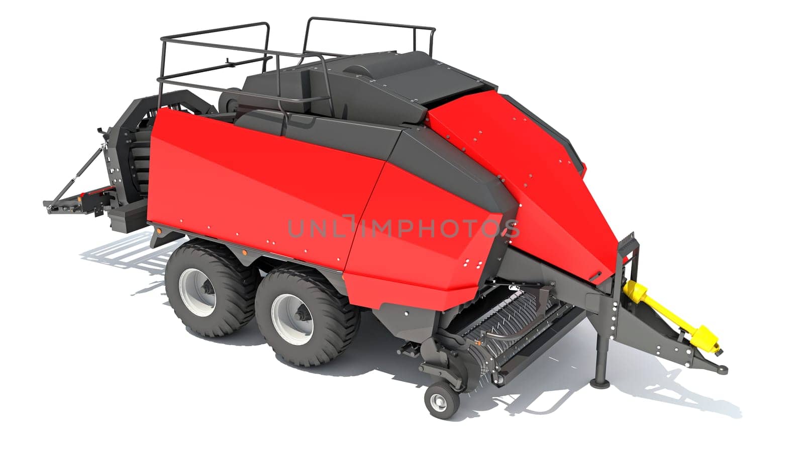 Large Square Baler farm equipment 3D rendering model on white background