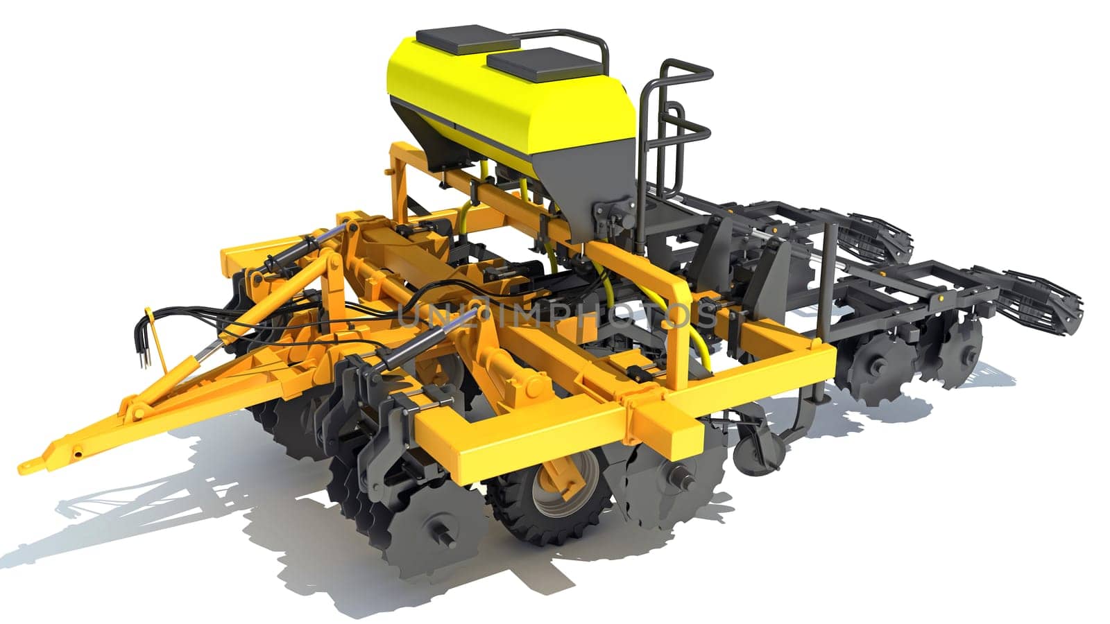 Farm Subsoiler 3D rendering model on white background