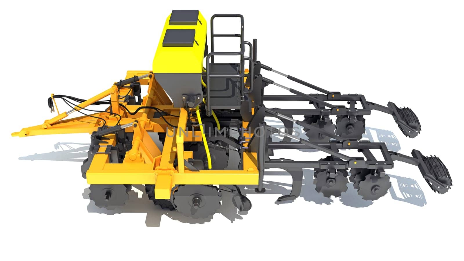 Farm Subsoiler 3D rendering model on white background