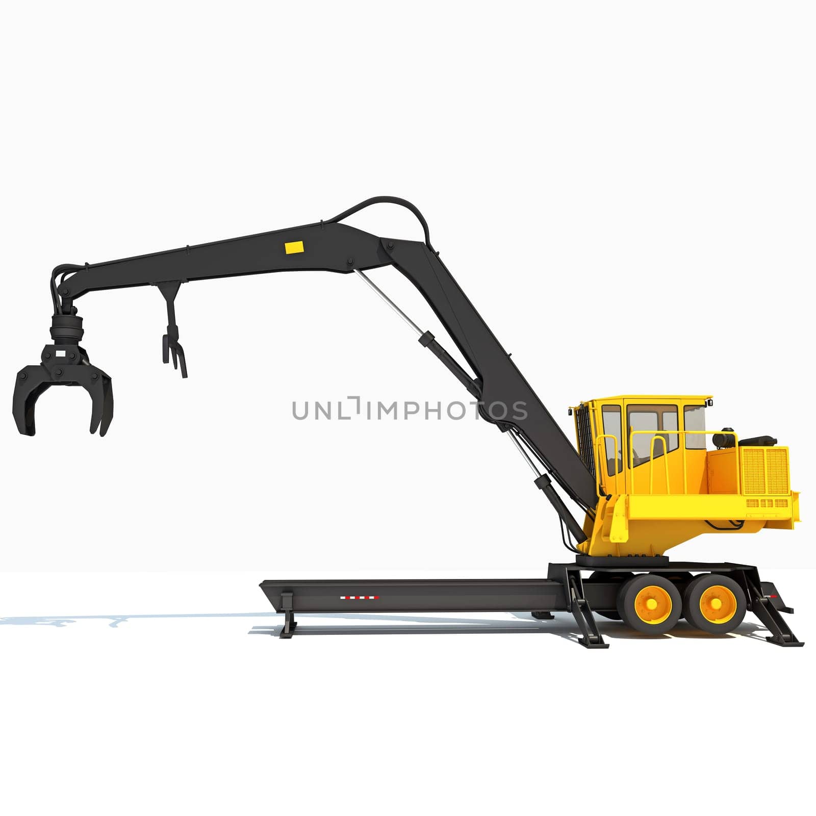 Forest Machine Loader 3D rendering model on white background