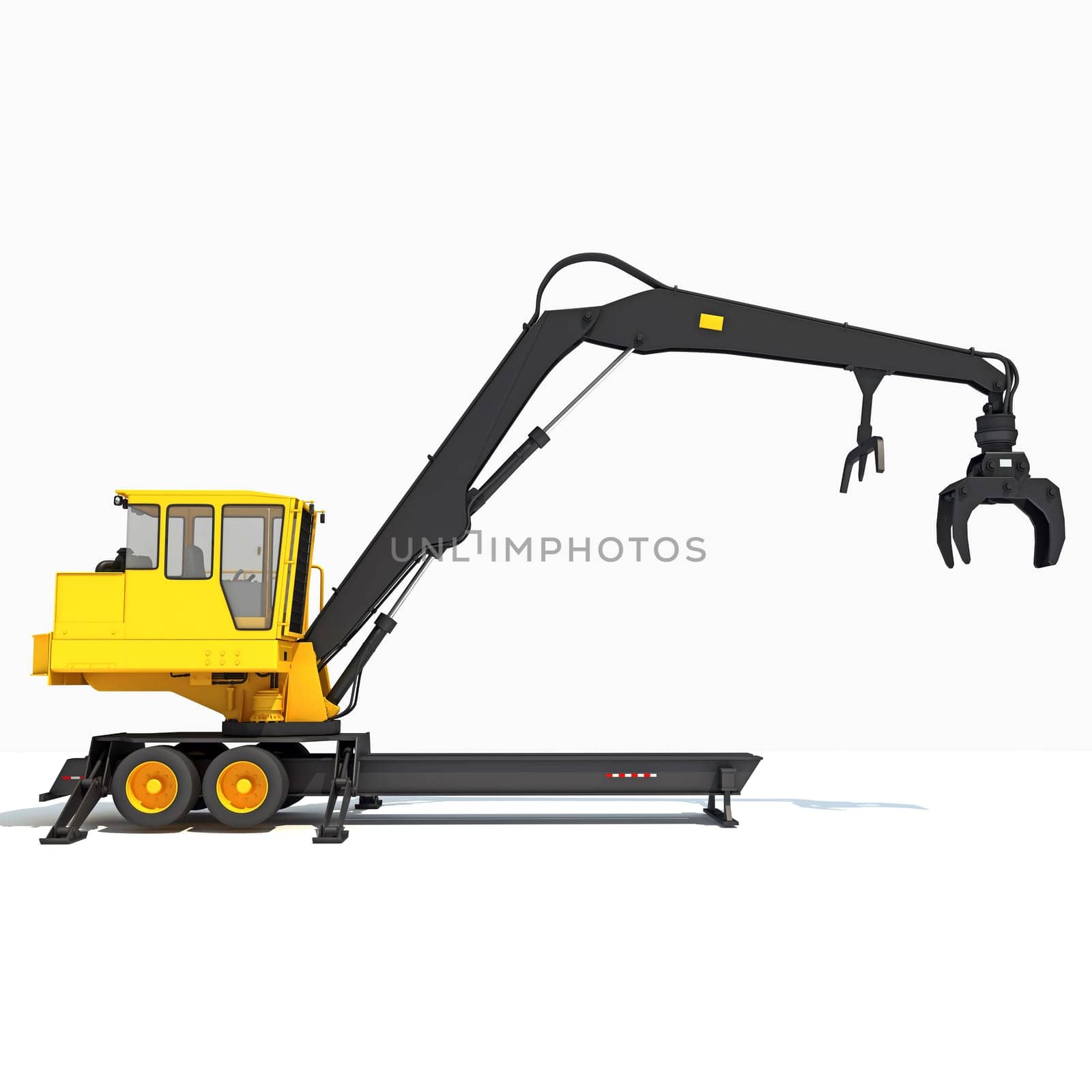 Forest Machine Loader 3D rendering model on white background