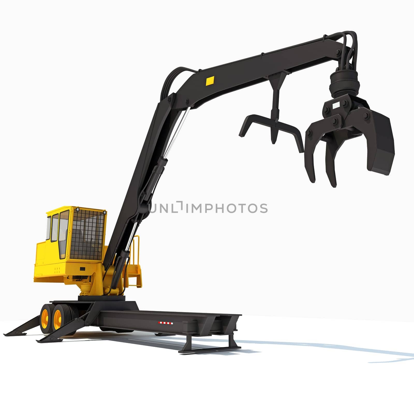 Forest Machine Loader 3D rendering model on white background