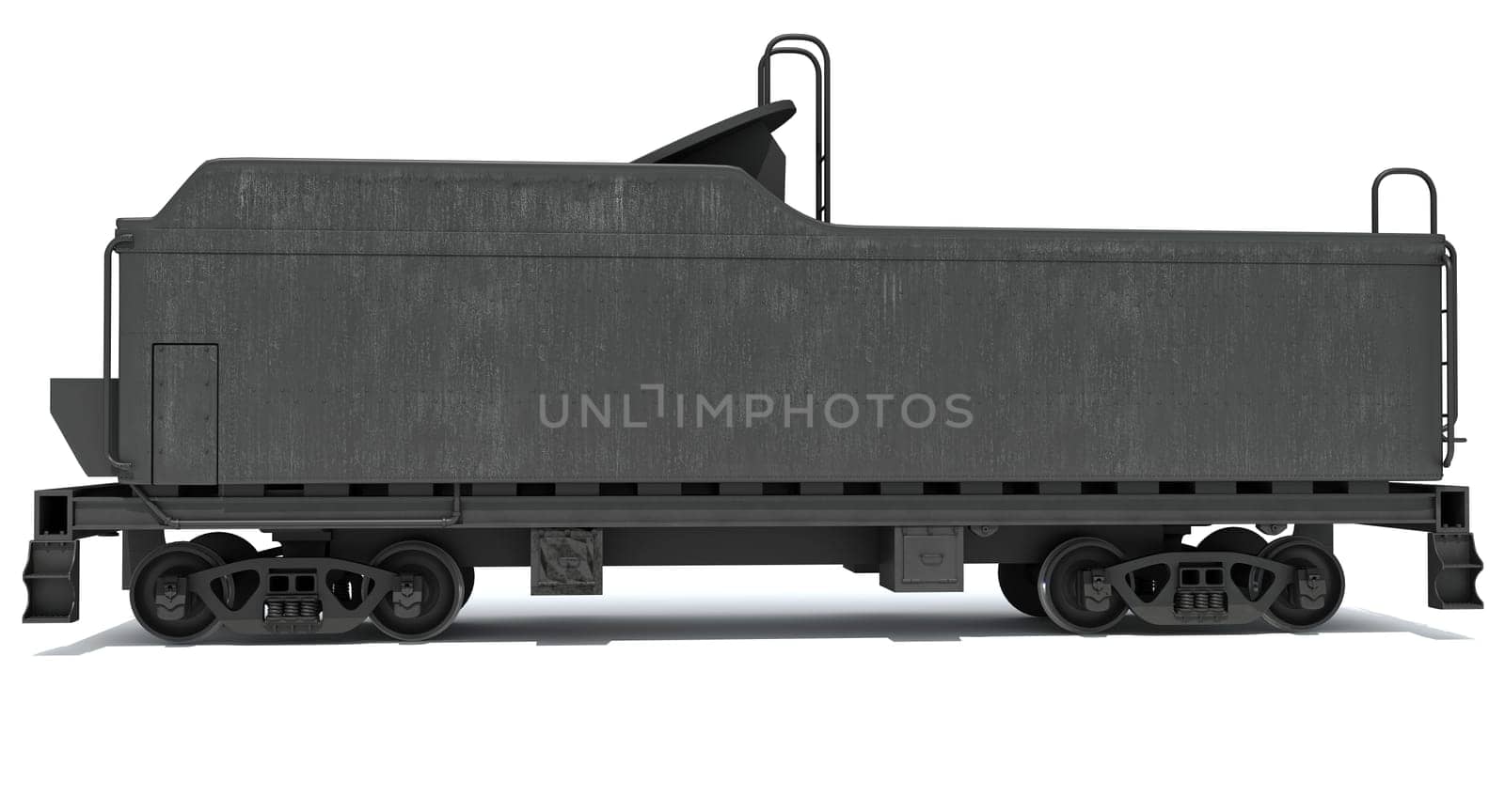 Railway Coal Carrying Car for Steam Train 3D rendering model