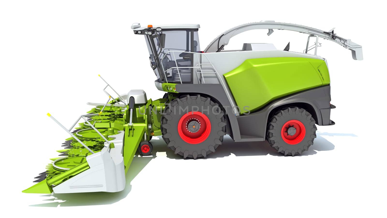 Combine Harvester 3D rendering model on white background