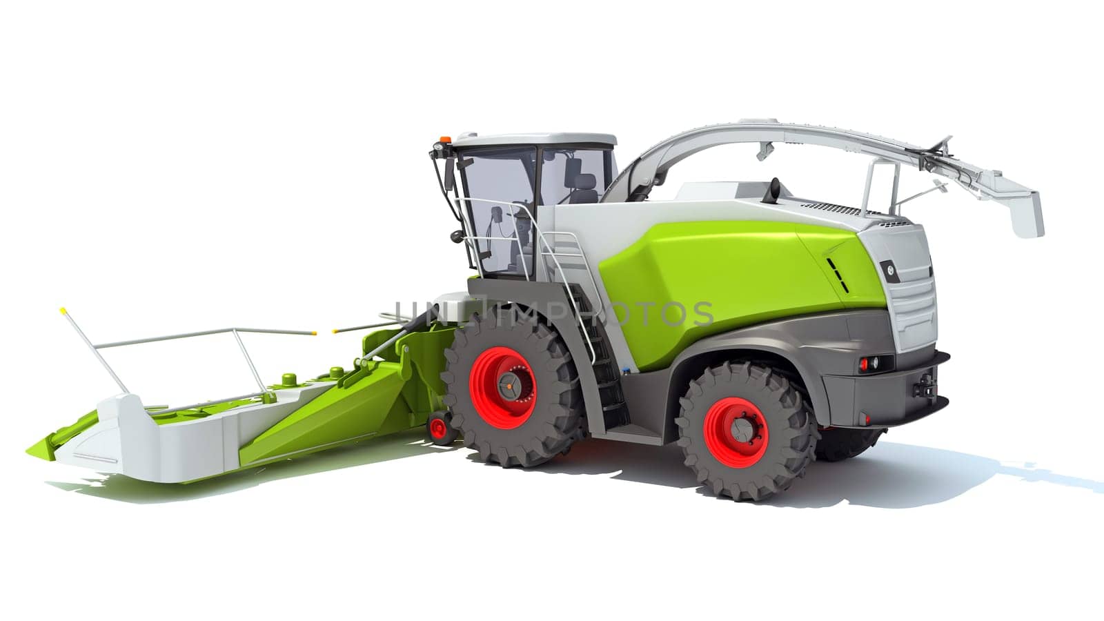 Combine Harvester 3D rendering model on white background