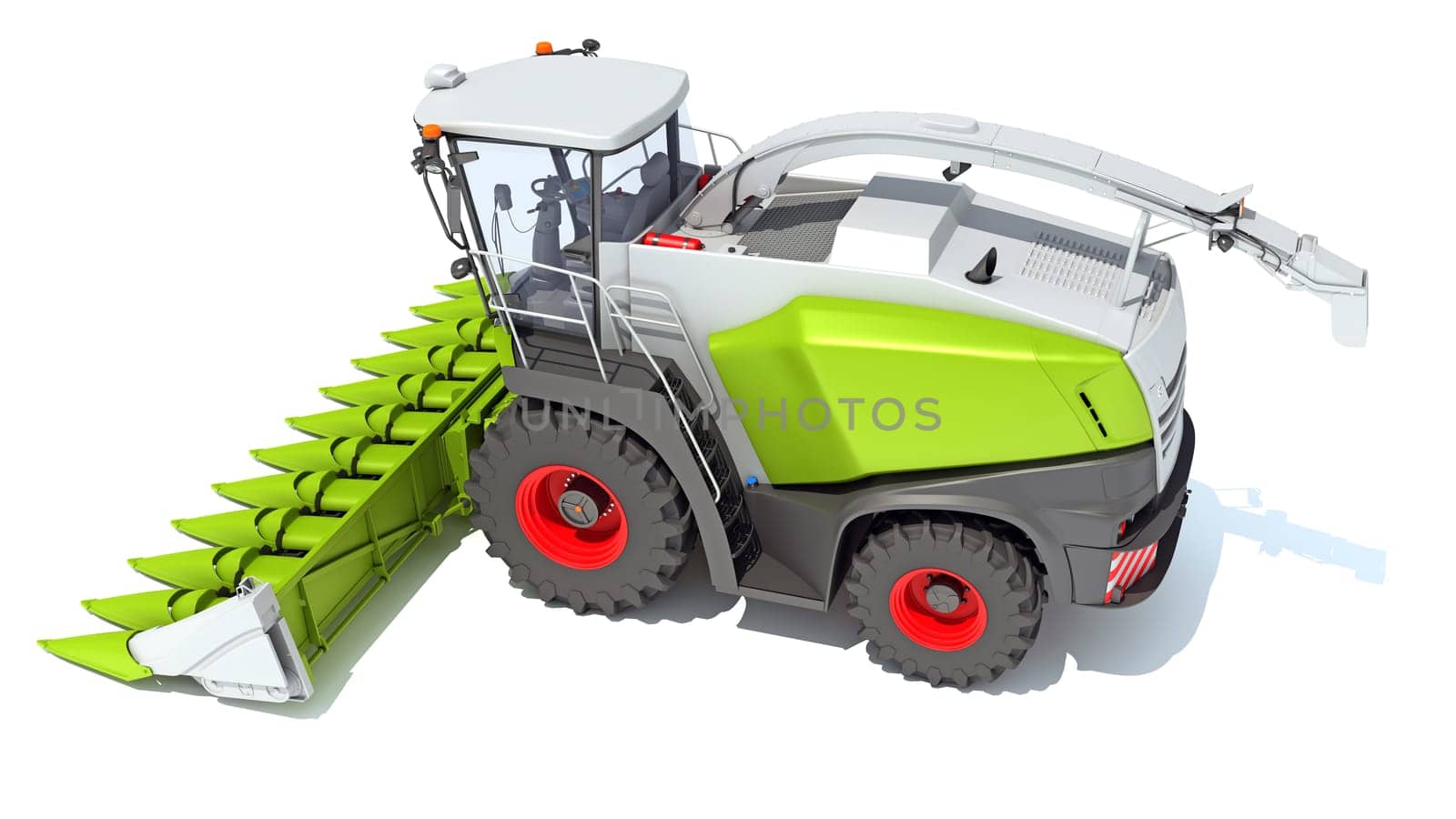 Combine Harvester 3D rendering model on white background