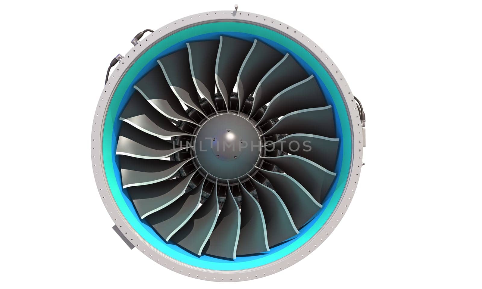 Aircraft Turbofan Engine 3D rendering model