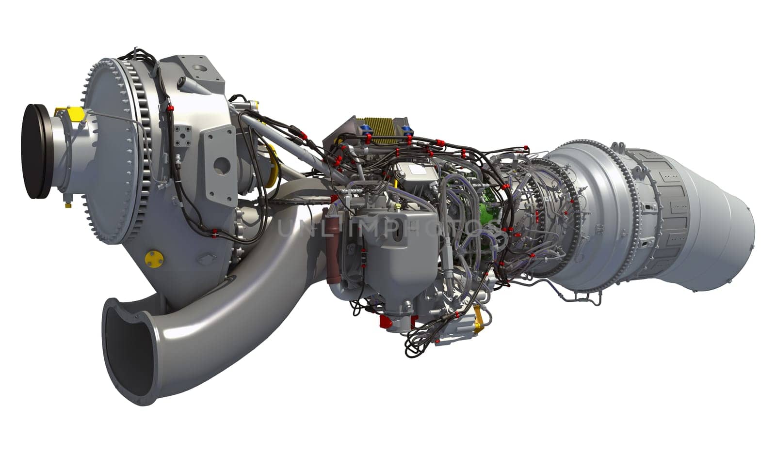 Turboprop Aircraft Engine 3D rendering model