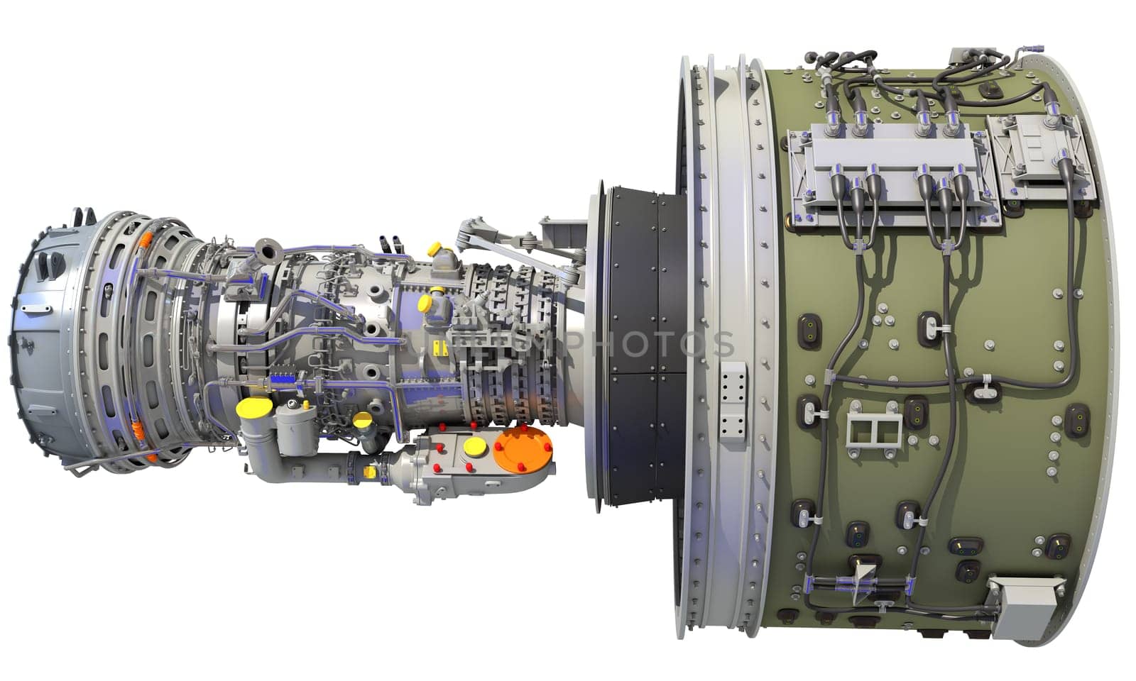Aircraft Turbofan Engine 3D rendering model