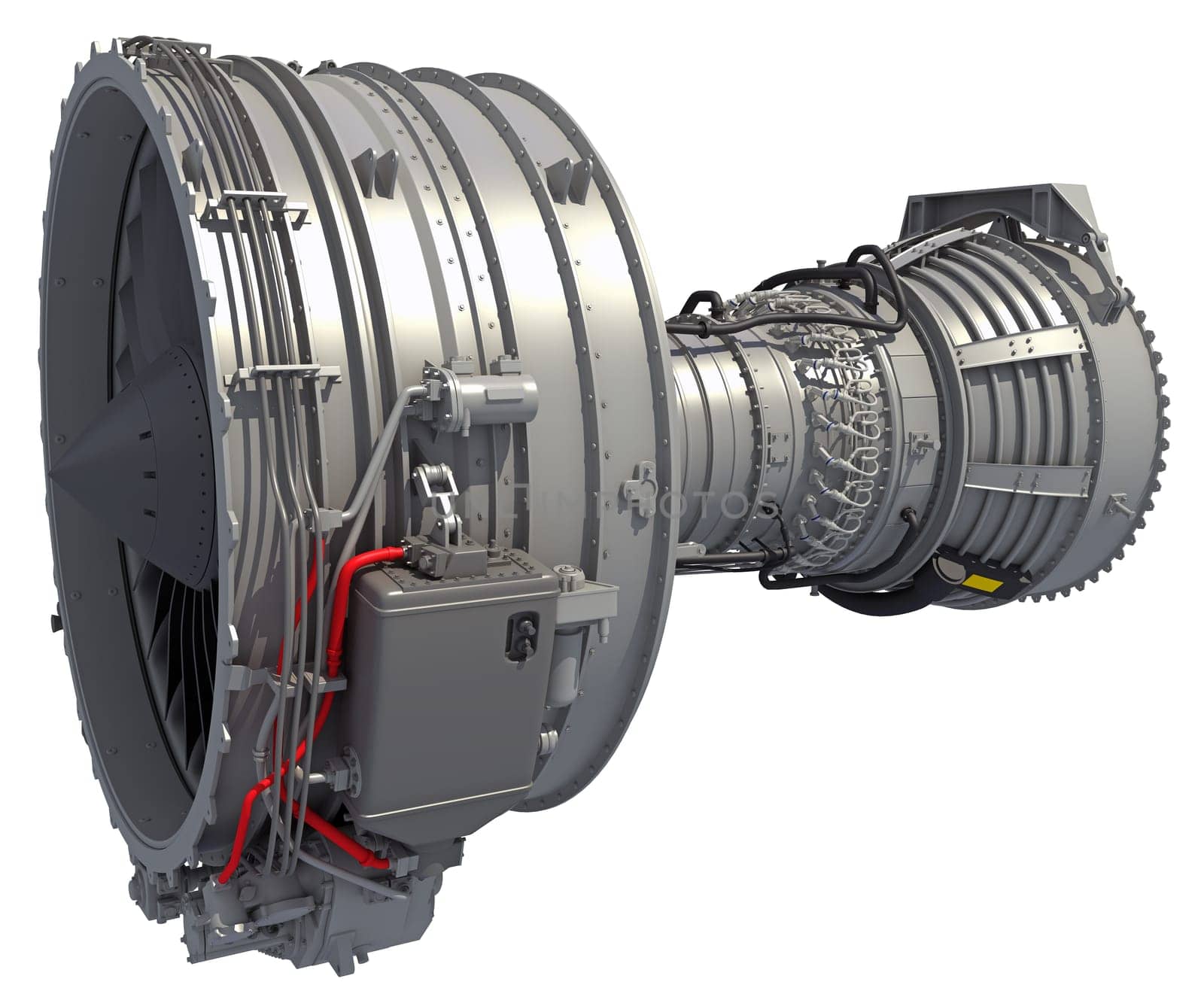 Aircraft Turbofan Engine 3D rendering model