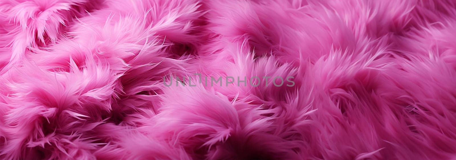 Pink fur texture top view. Coral fluffy fabric coat background. Winter fashion color trends feminine flat lay, female blog backdrop for text signs design. Girly abstract wallpaper, textile surface. beauty