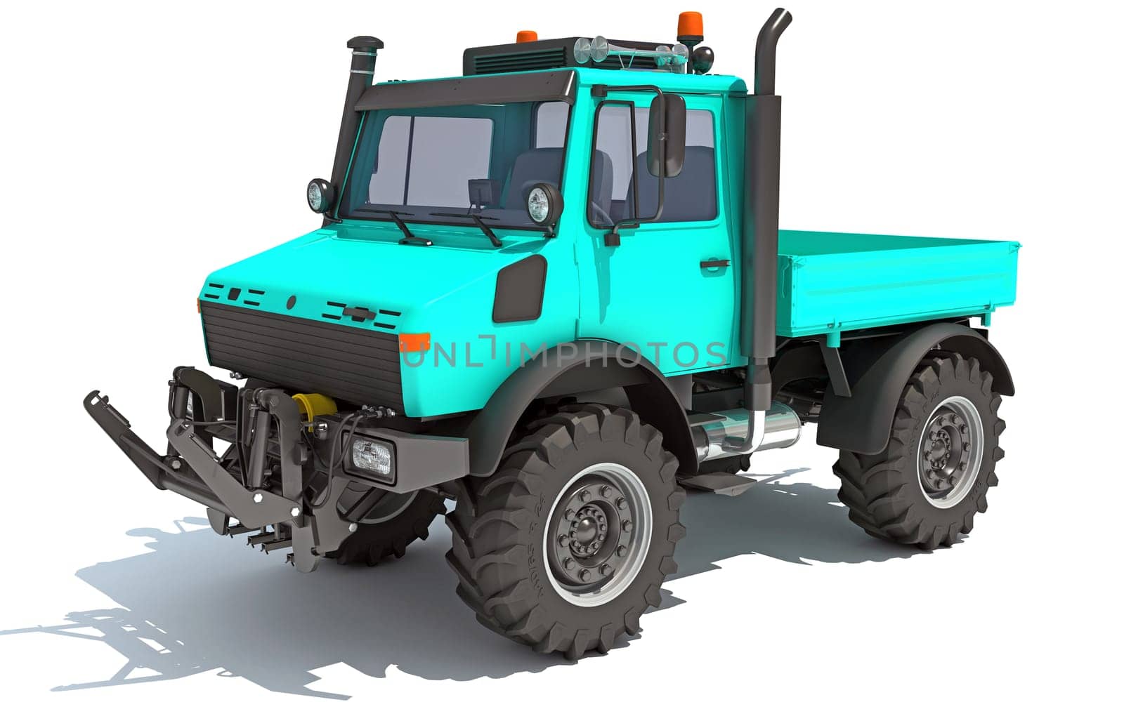 Multi Purpose Tractor Off Road Truck 3D rendering model on white background