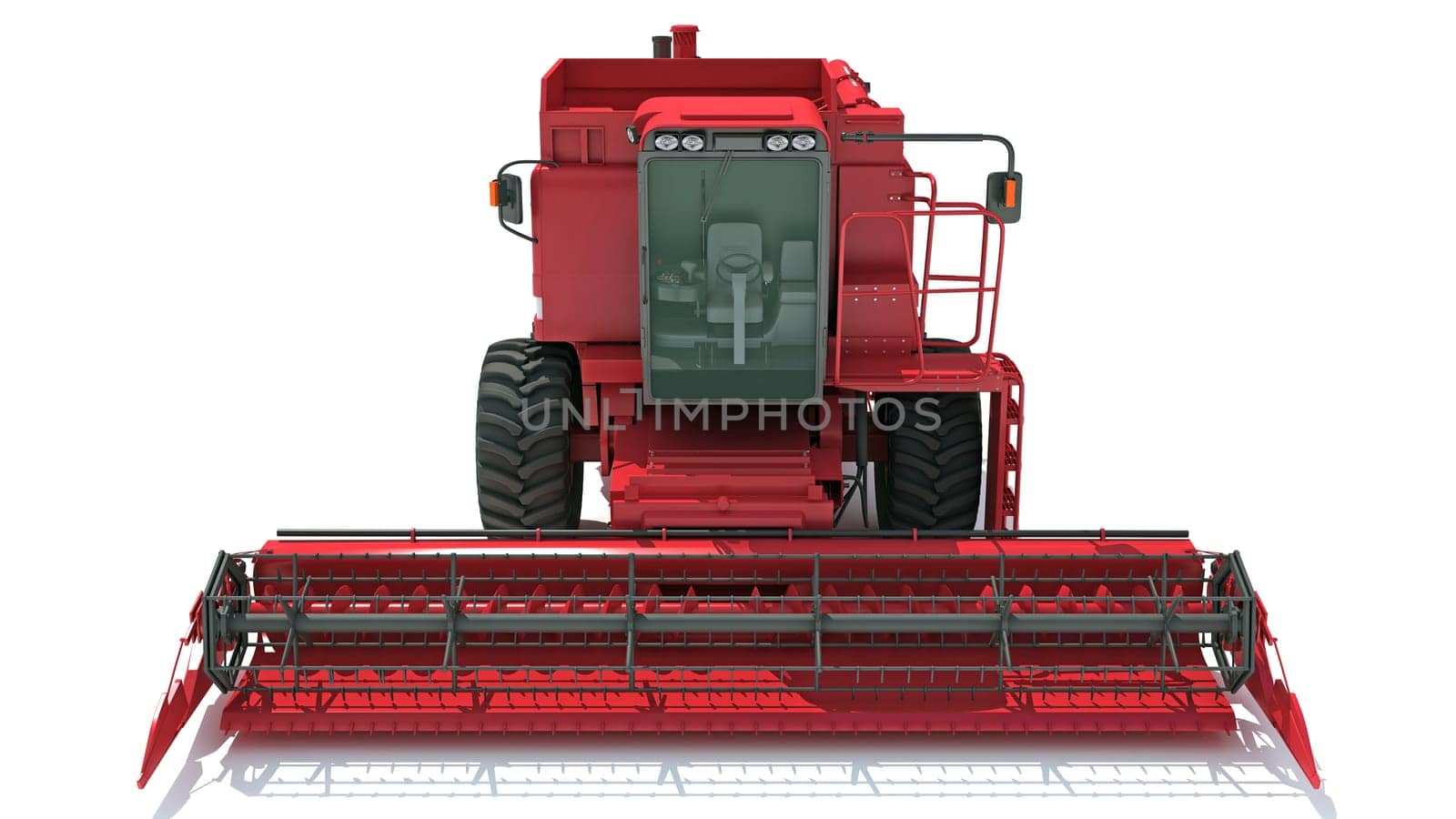 Farm Combine Harvester 3D rendering model on white background