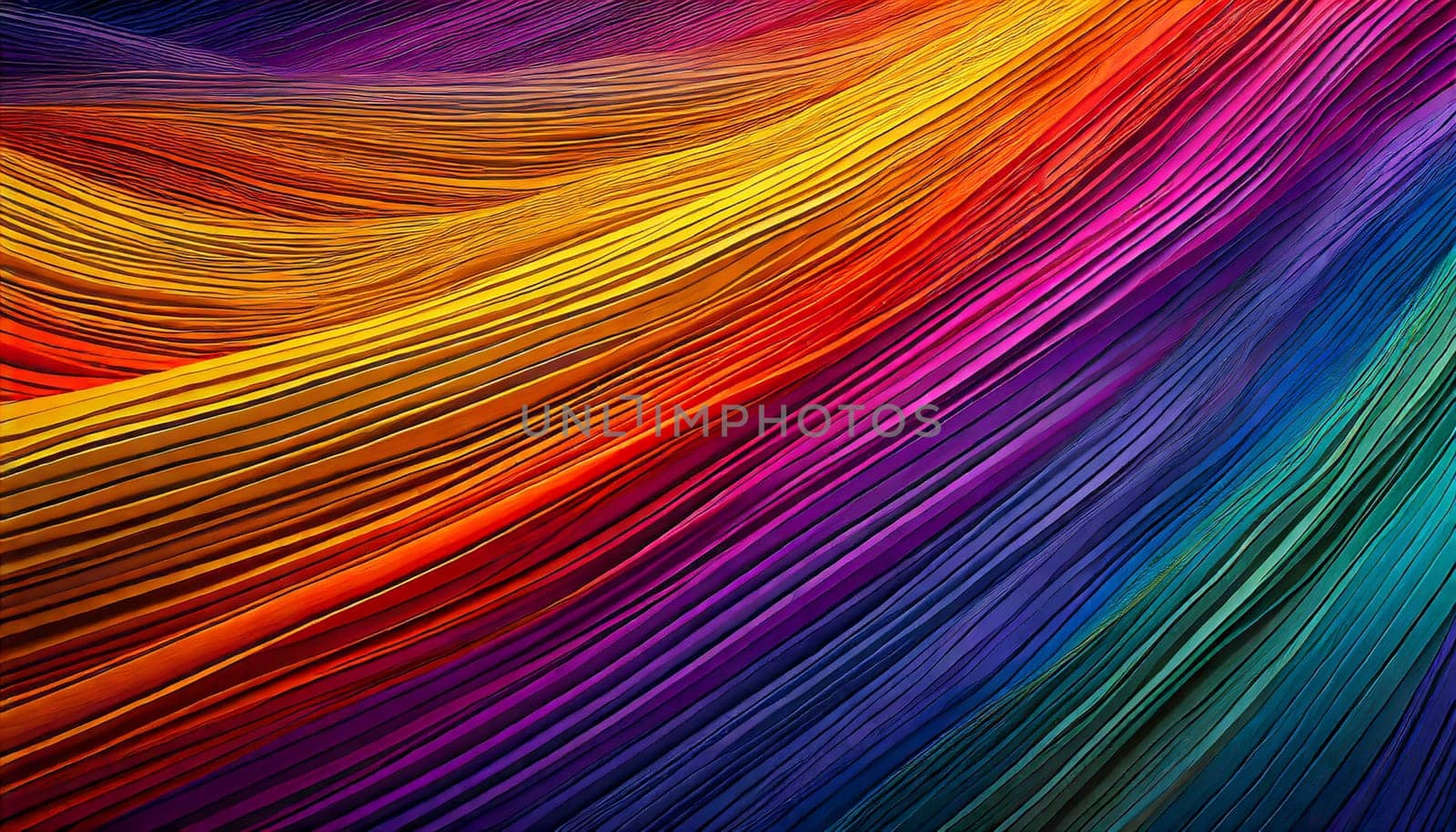 abstract background with multicolored wavy lines, design element. AI generated