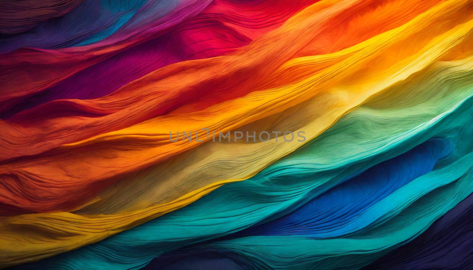 abstract background with multicolored wavy lines, design element. AI generated