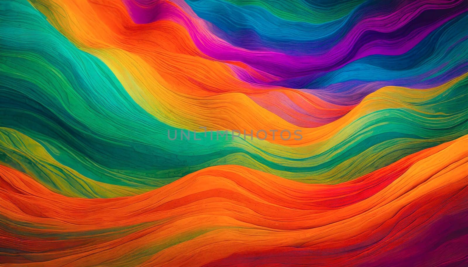 abstract background with multicolored wavy lines, design element. AI generated