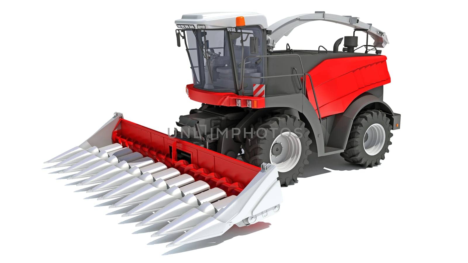 Combine Harvester 3D rendering model on white background