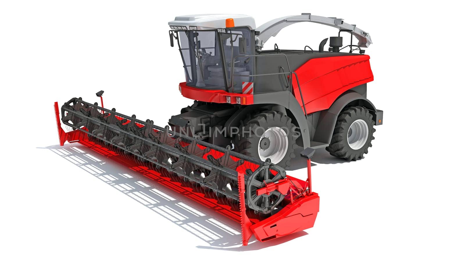 Combine Harvester 3D rendering model on white background
