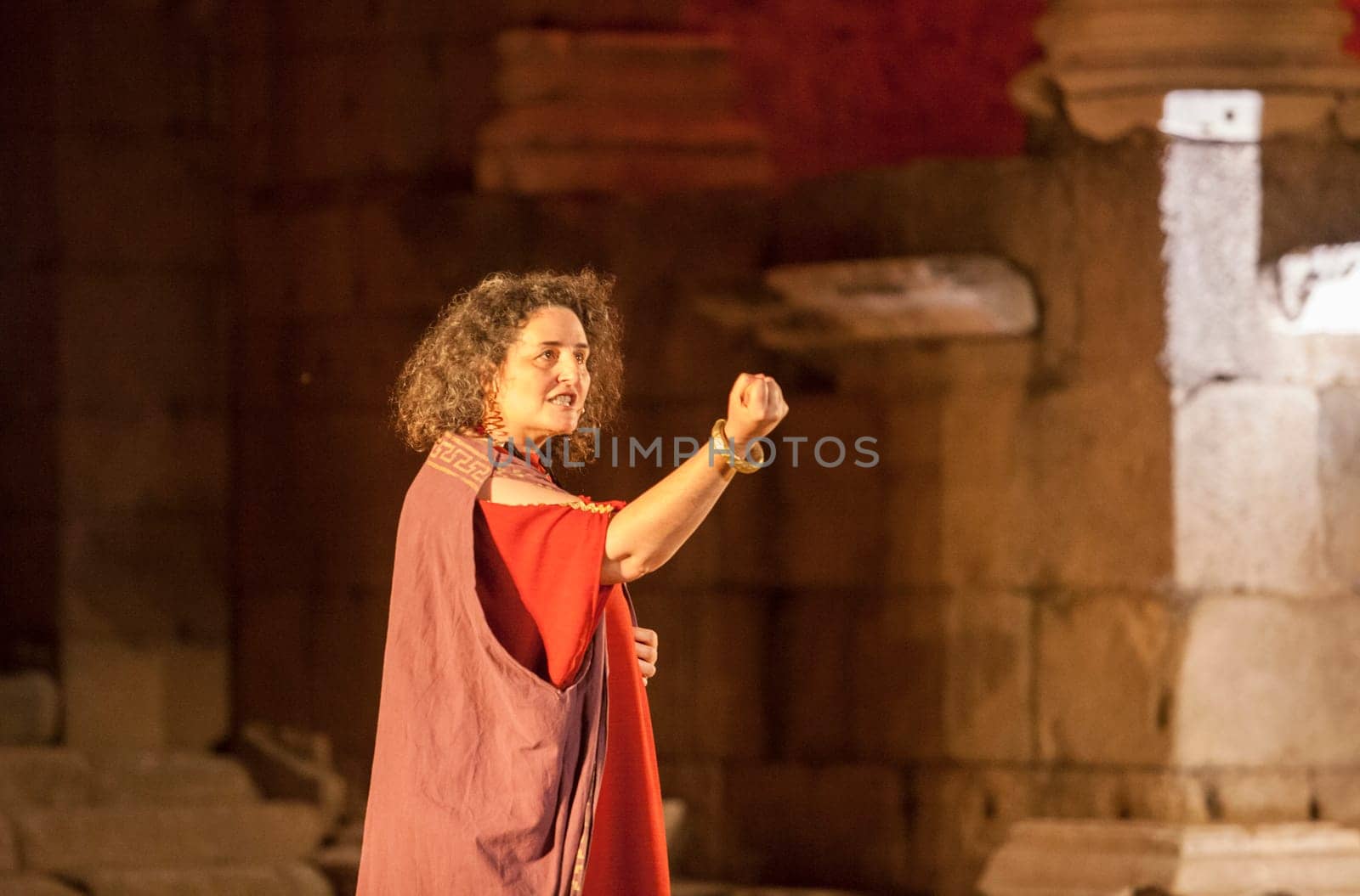 Merida, Spain - Jun 3rd, 2023: Performance of Medea at the Roman Theatre of Merida. Merita Ludica Festival 2023