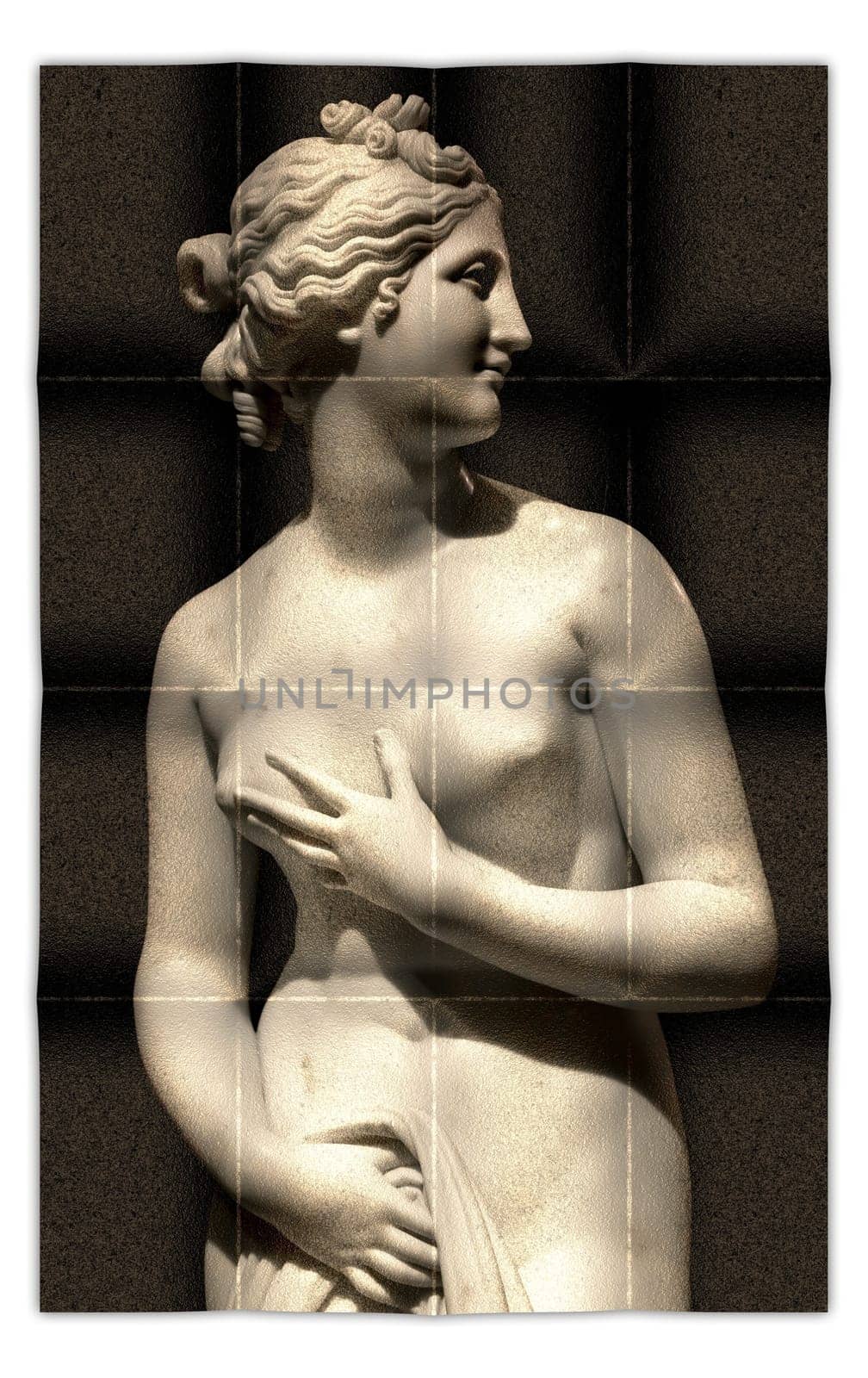 Creative picture of Venus statue - classical Greek statue of young beautiful woman
