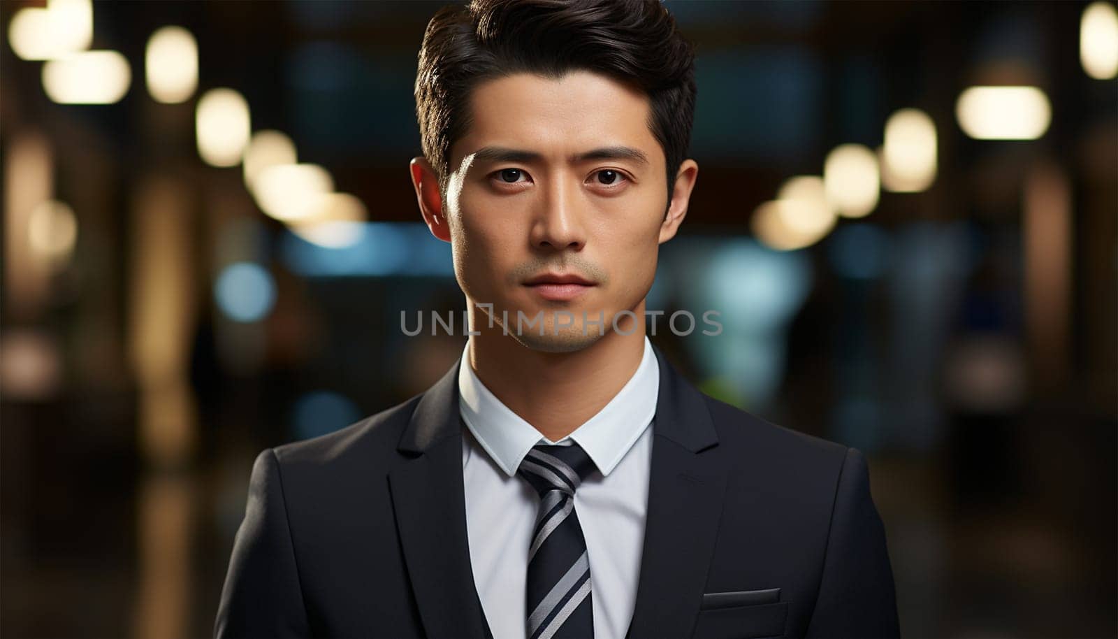 Portrait of successful Asian businessman standing with arms crossed standing in front of modern office buildings in the city. Successful Asia businessman portrait