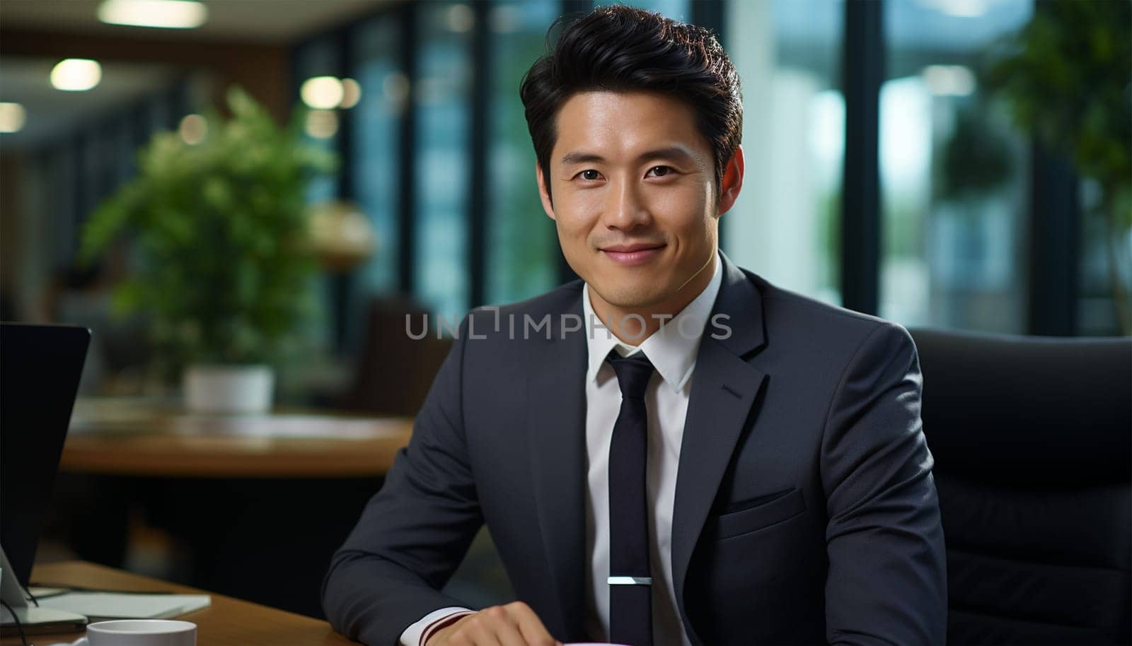 Portrait of successful Asian businessman standing with arms crossed standing in front of modern office buildings in the city. Successful Asia businessman portrait