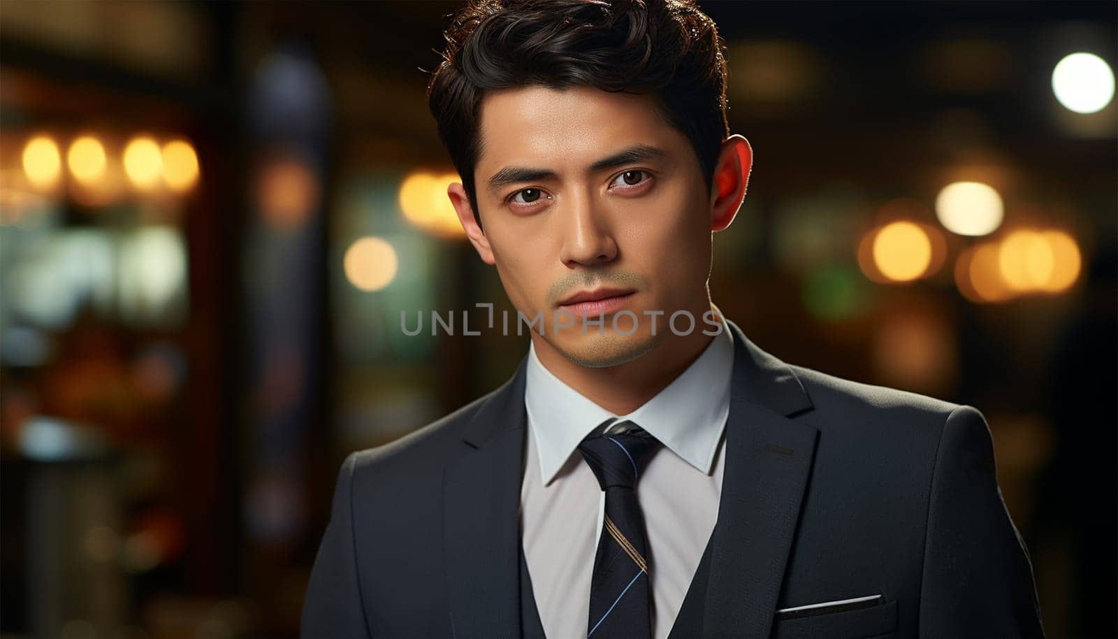 Portrait of successful Asian businessman standing with arms crossed standing in front of modern office buildings in the city. Successful Asia businessman portrait