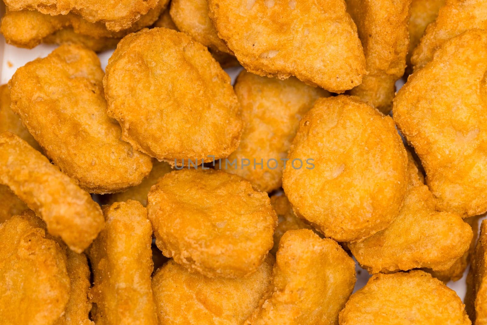 Golden deep fired chicken nugget