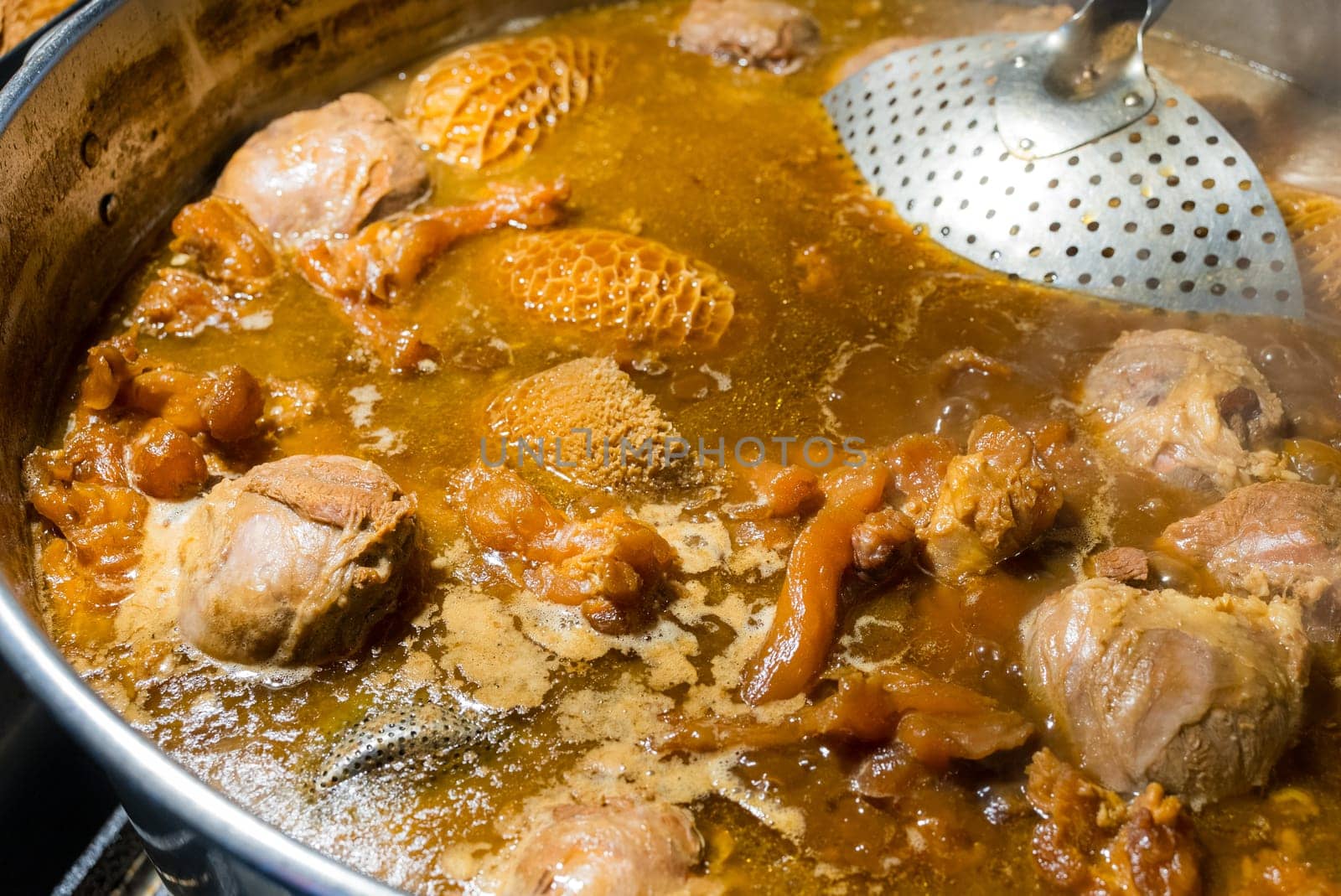 Soy sauce braised beef in street market