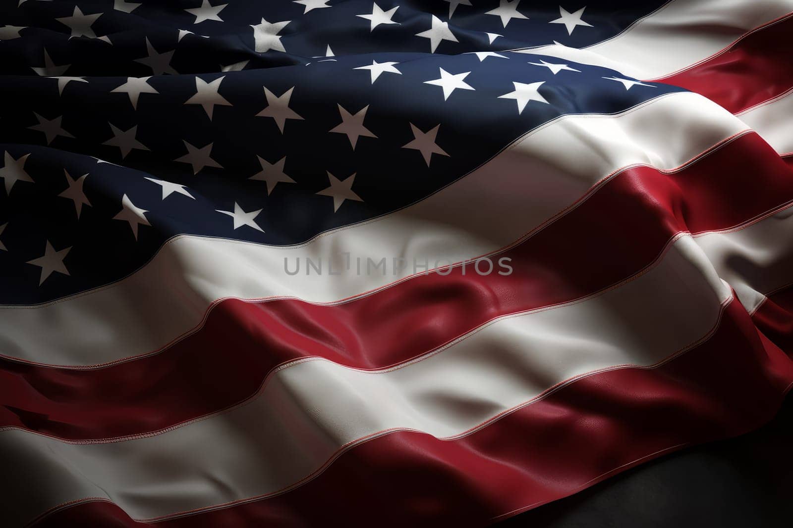 Usa flag waving. Wave wind patriot. Generate Ai