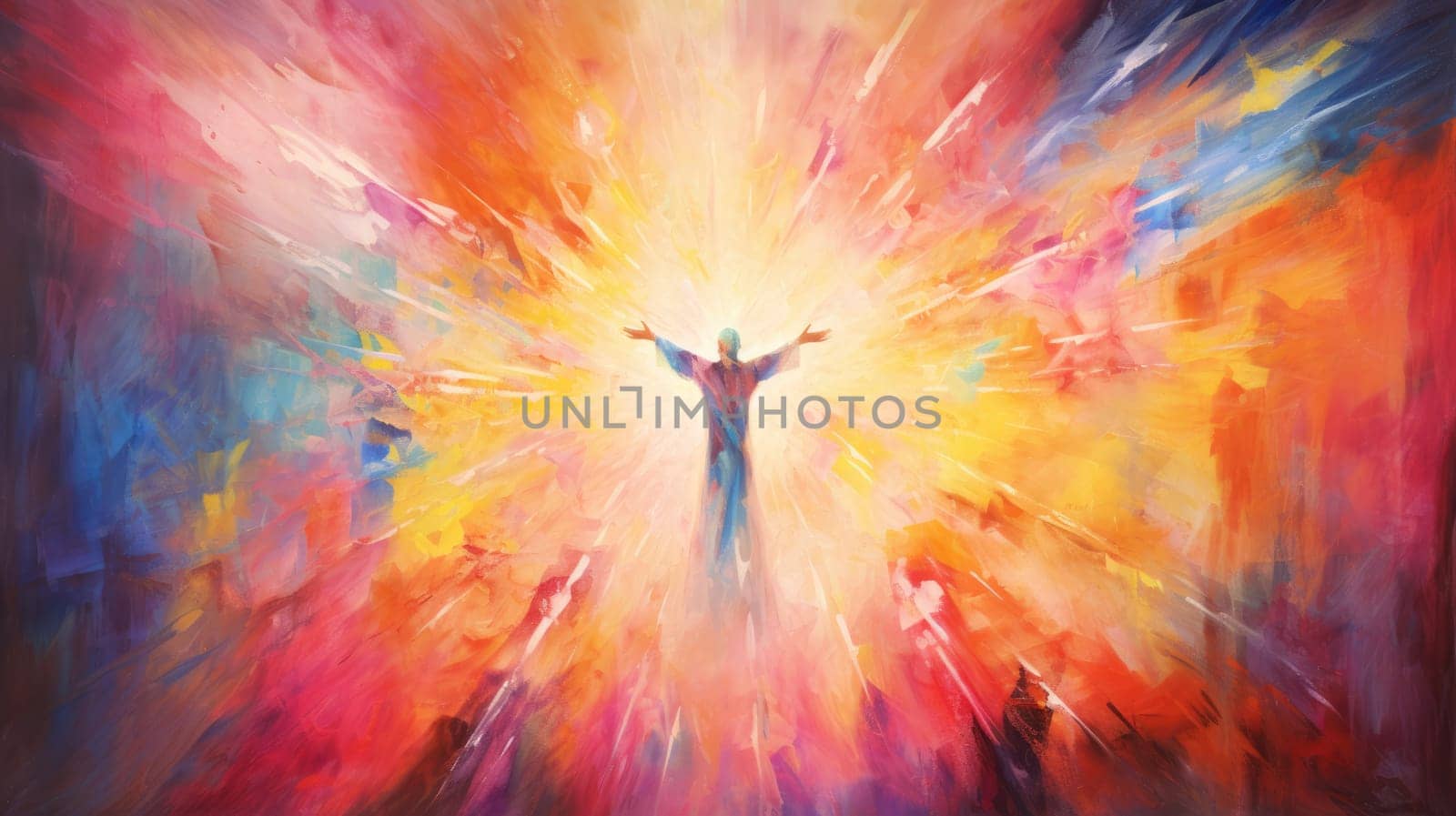 abstract painting of faith and religious and god, ai