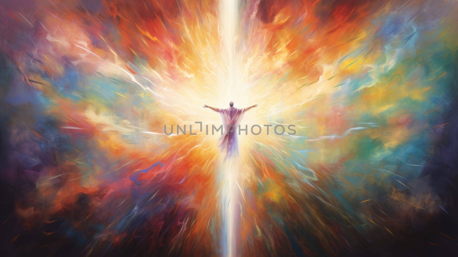 abstract painting of faith and religious and god, ai