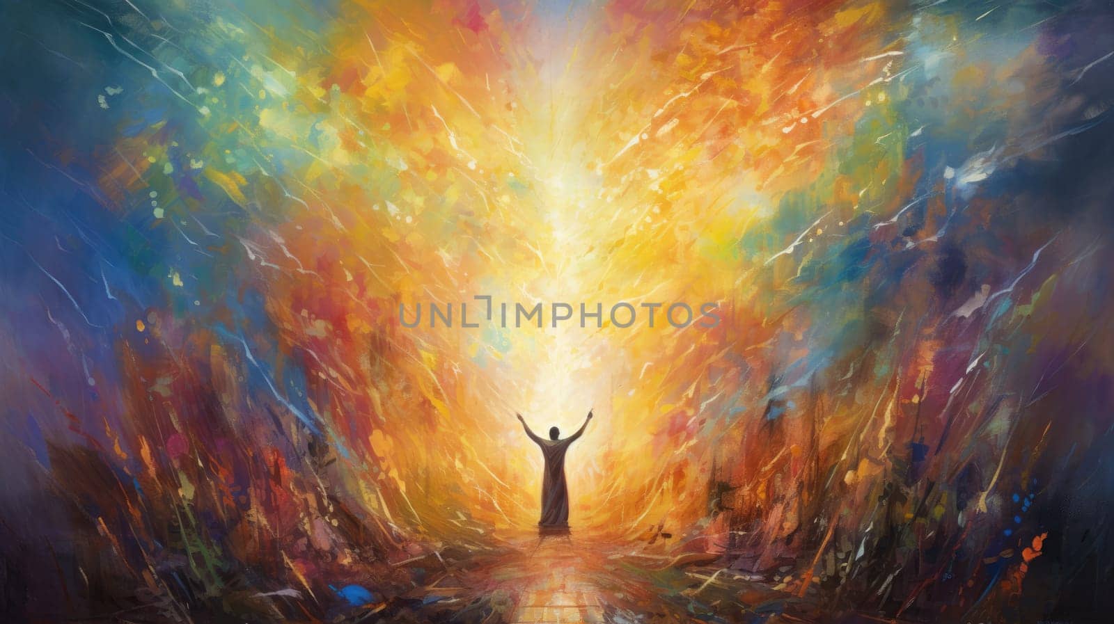 abstract painting of faith and religious and god, ai