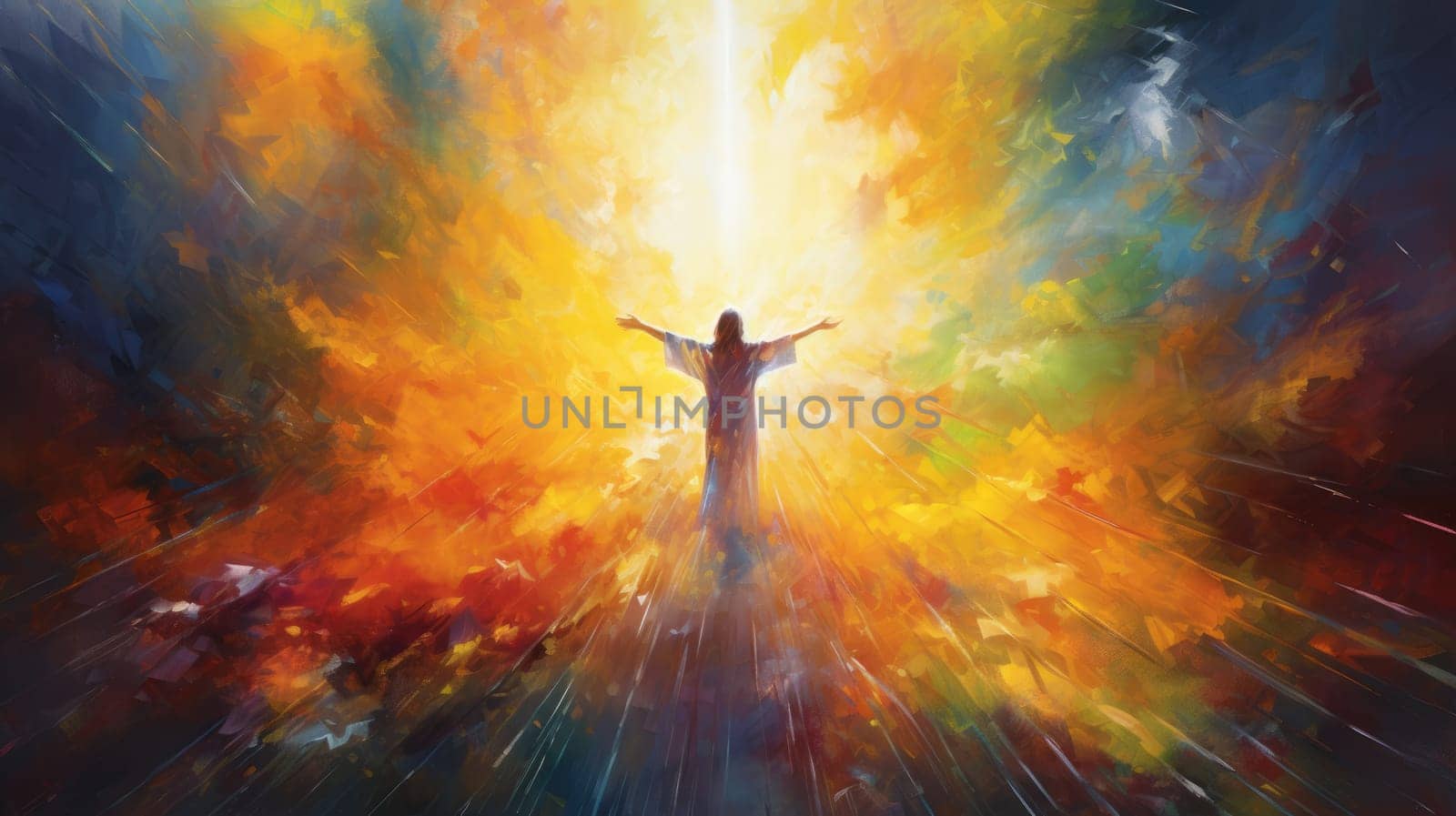 abstract painting of faith and religious and god, ai
