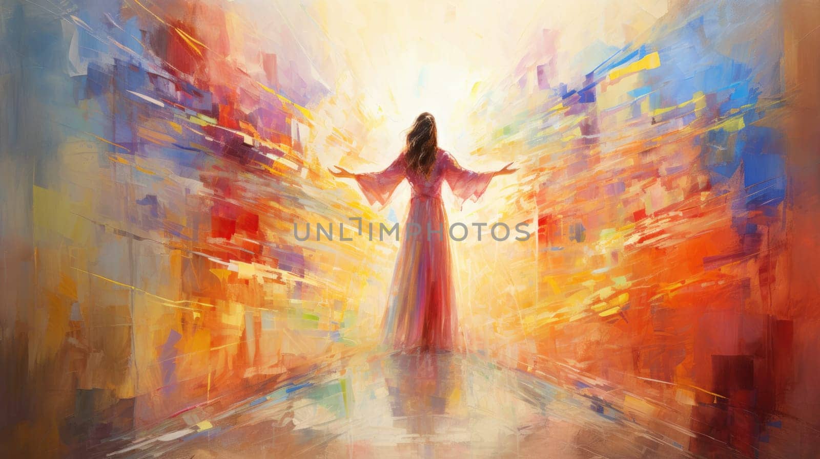 abstract painting of faith and religious and god, ai