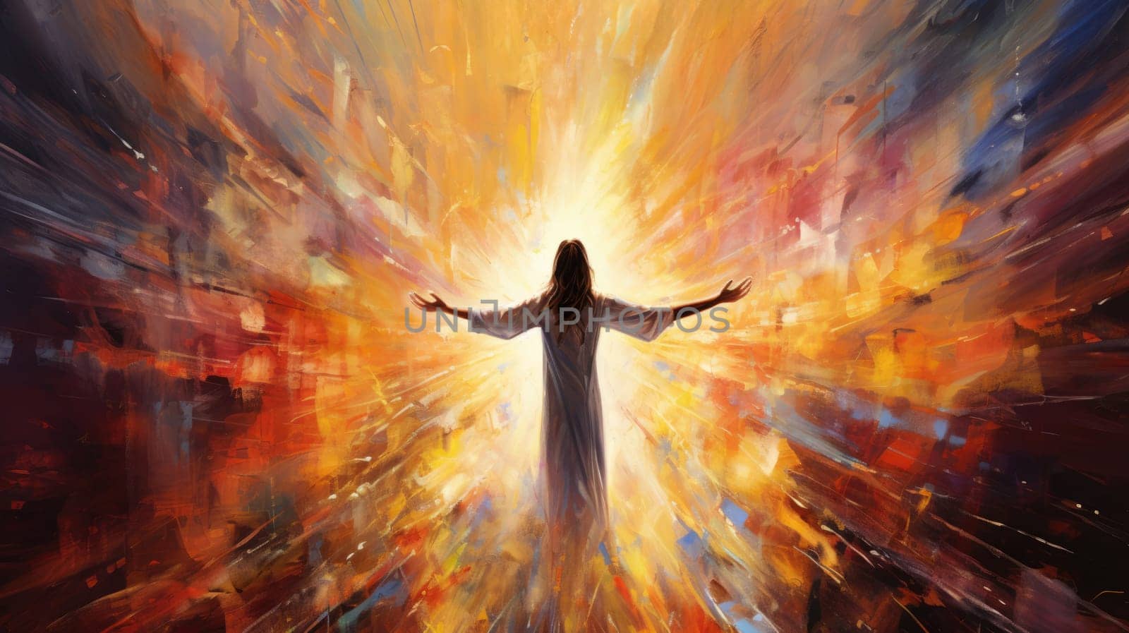 abstract painting of faith and religious and god, ai