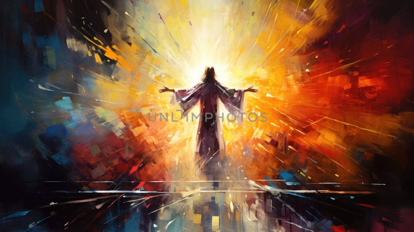 abstract painting of faith and religious and god, ai