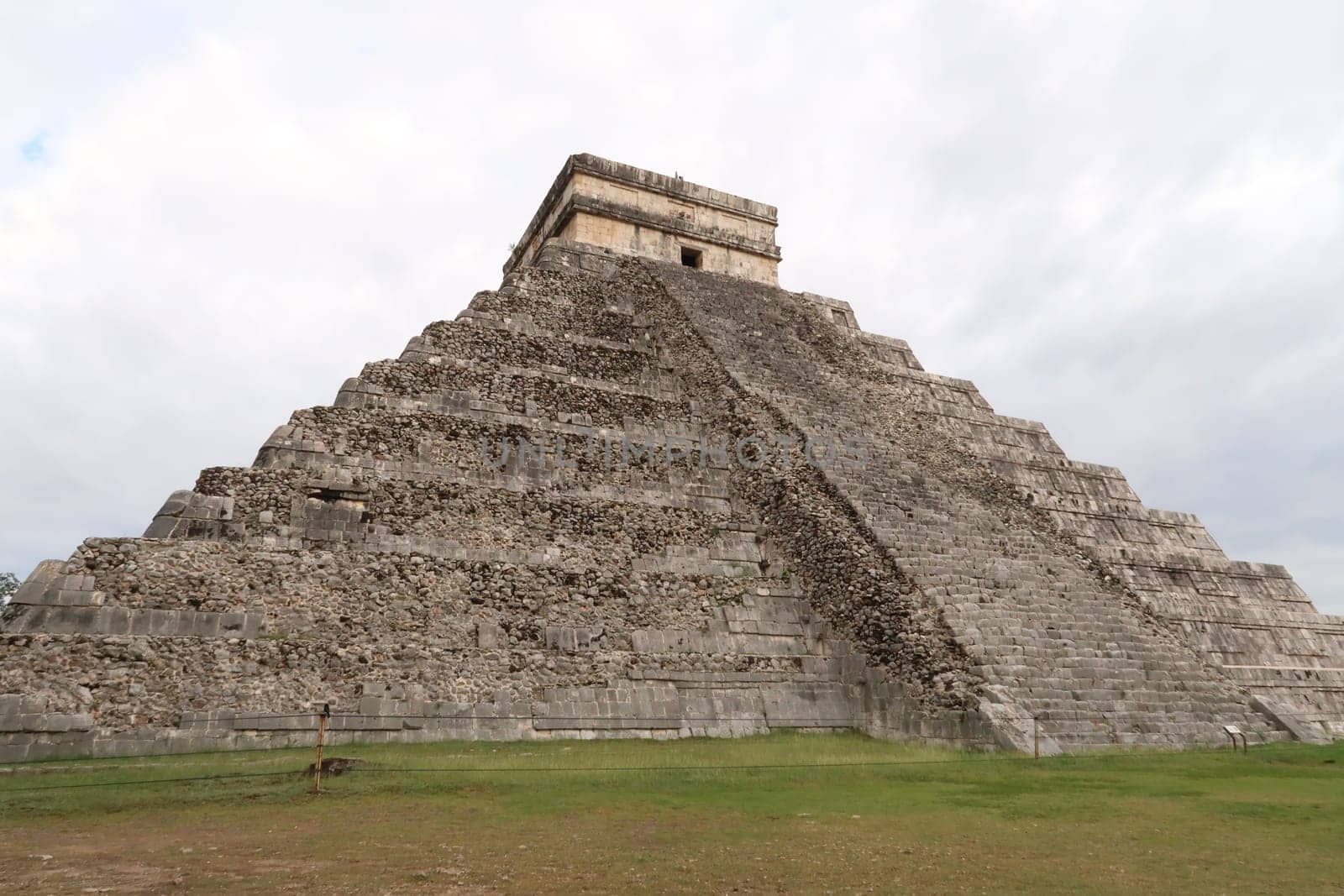 The Kukulcan Pyramid, El Castillo, The Castle, view onto one of its destroyed facades, Chichen Itza, Valladolid, Mexico 2022